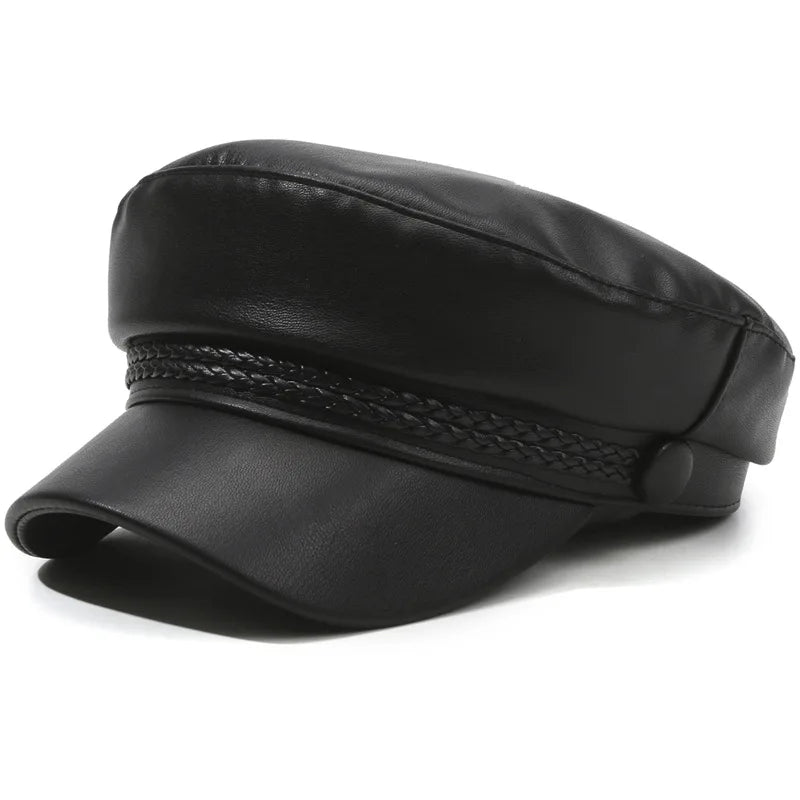 Wiosenny beret retro – płaski, klasyczny, regulowany, mały obwód twarzy — Nakrycia głowy — EldoradoShop