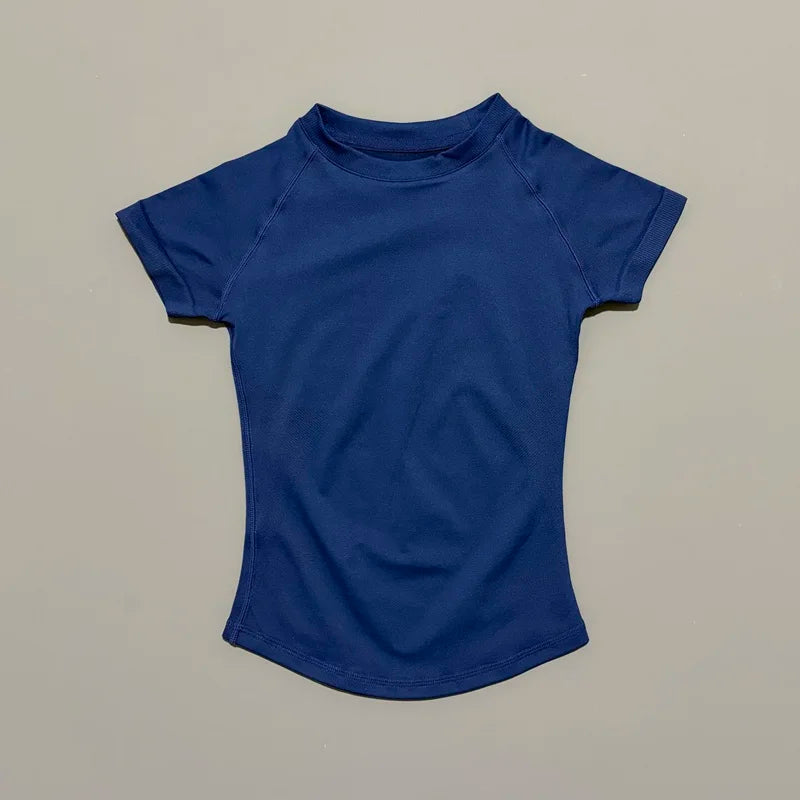 Sportowy top damski krótki rękaw – bieganie, fitness