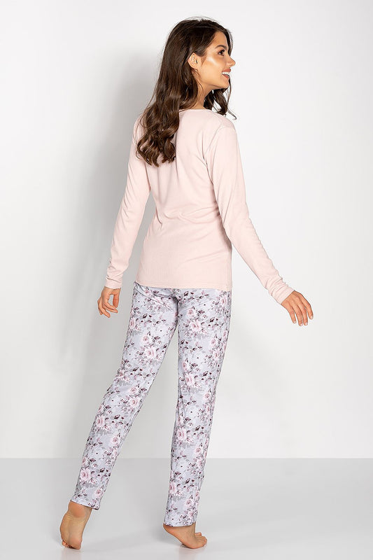 Piżama Damska Model Margarita 223785 Pink/Grey - Momenti Per Me