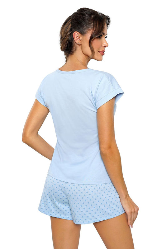 Piżama Damska Model SKY short Blue - Donna