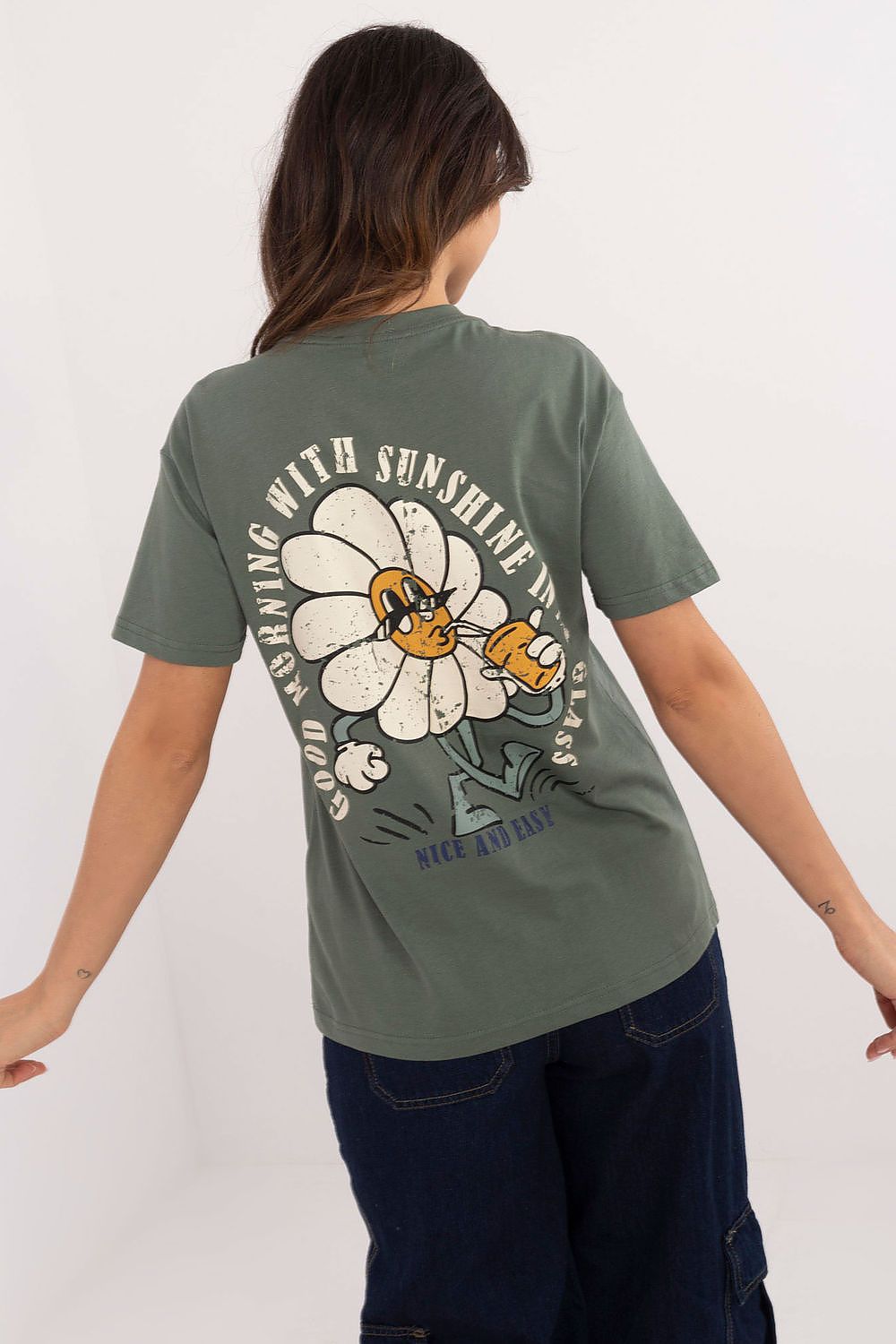 Tshirt Damski Model D12022AC02645F Khaki - Sublevel