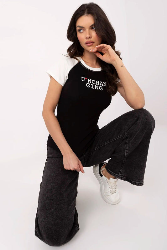 T-shirt Damski Model NM-TS-V7939.50 Black/White - NM