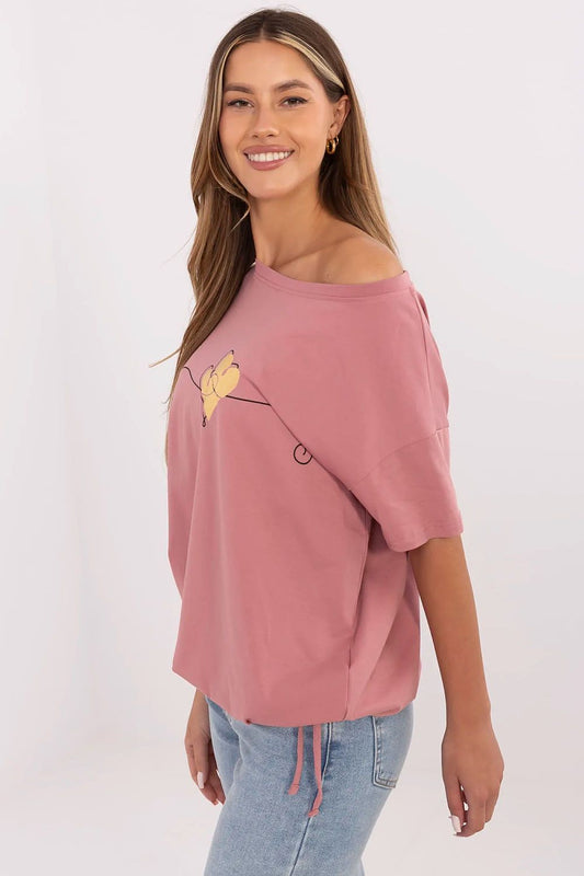 Tshirt Damski Model CLM-TS-1017.03 Dark Pink - Factory Price