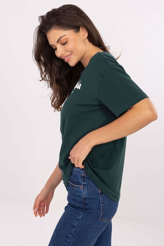 Tshirt Damski Model D12022M02645R Dark Green - Sublevel