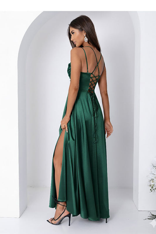 Sukienka Model Valeria Satyna 001173. Bottle Green - With You