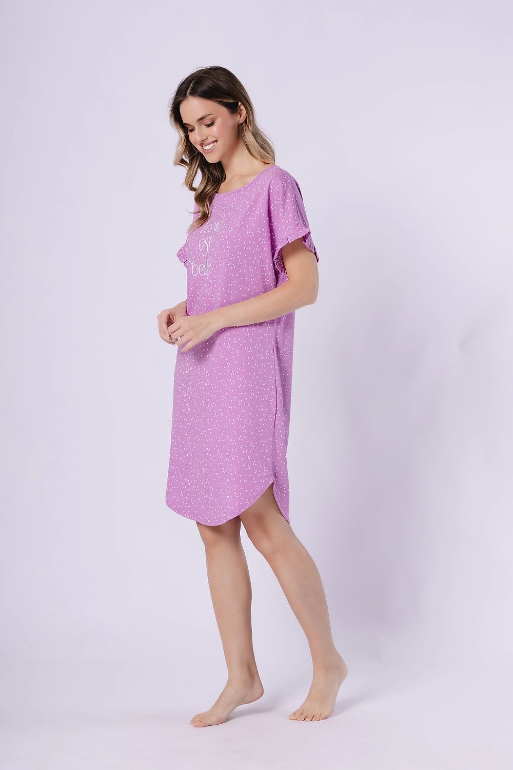 Koszulka nocna Koszula Nocna Model Rena 1716 Magenta - M-Max
