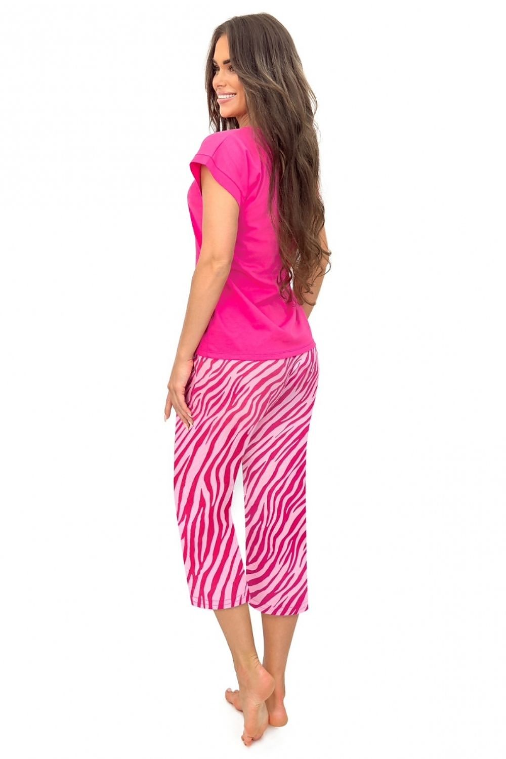 Piżama Damska Model Zebra 3/4 228181 Fuksja - Donna