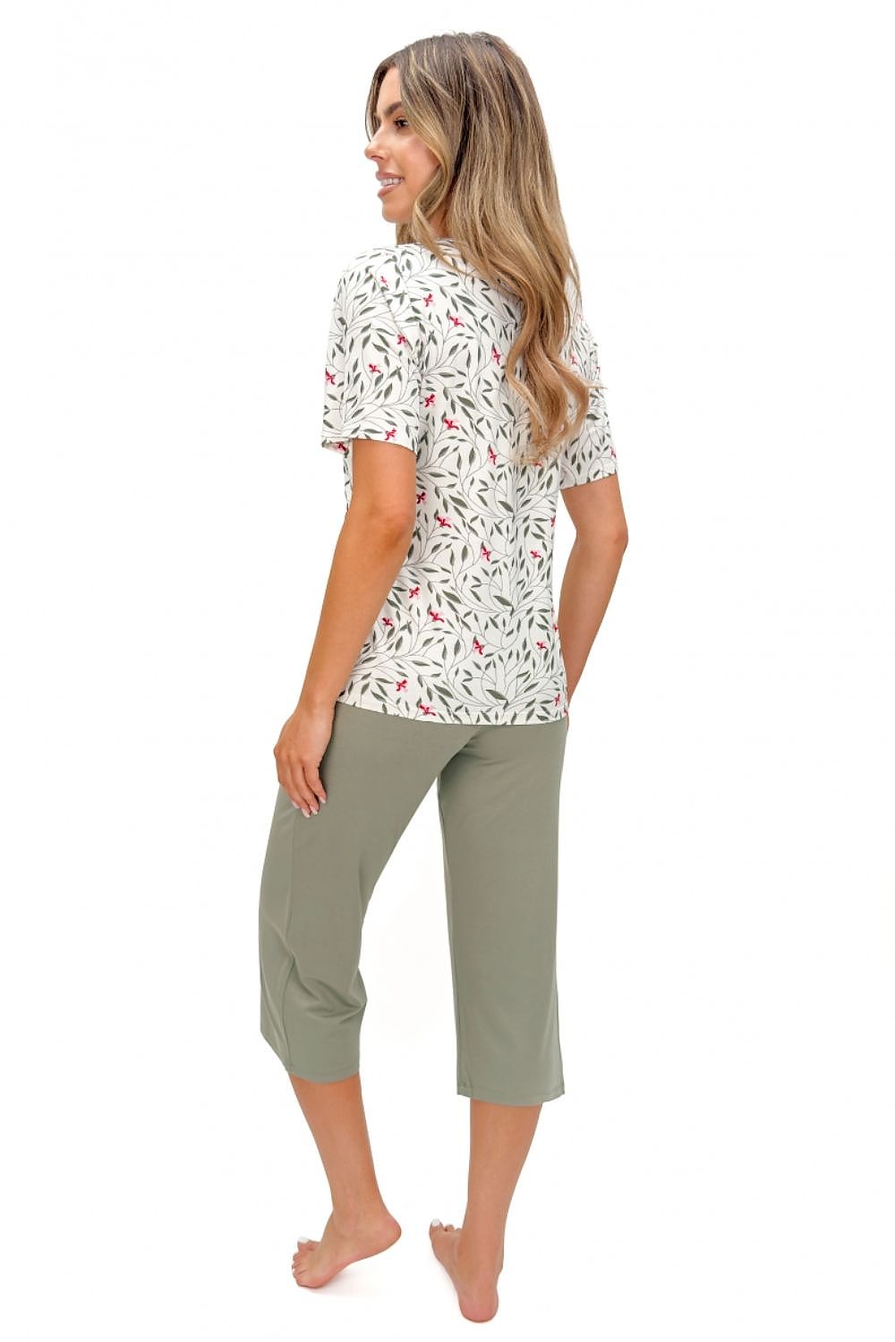 Piżama Damska Model Melisa 3/4 228997 Green/Ecru - Donna