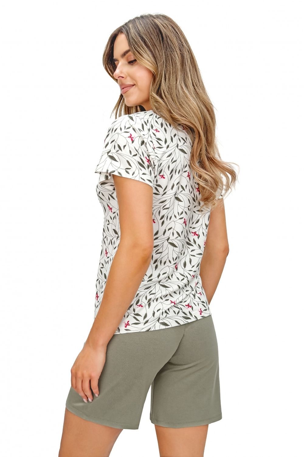 Piżama Damska Model Melisa 1/2 228979 Ecru/Green - Donna