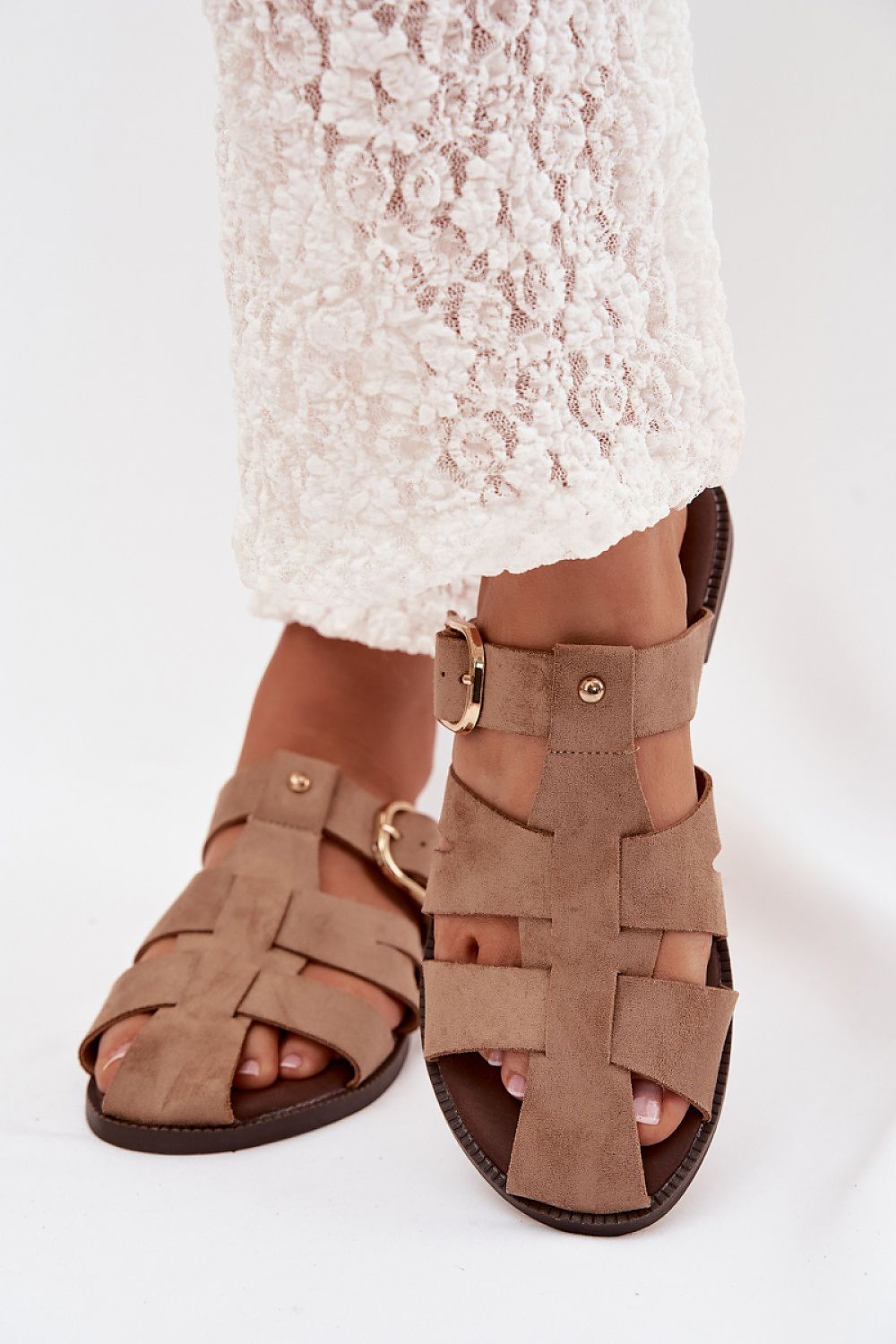 Sandał Klapki Model Elzora 9784 Beige - Step in style