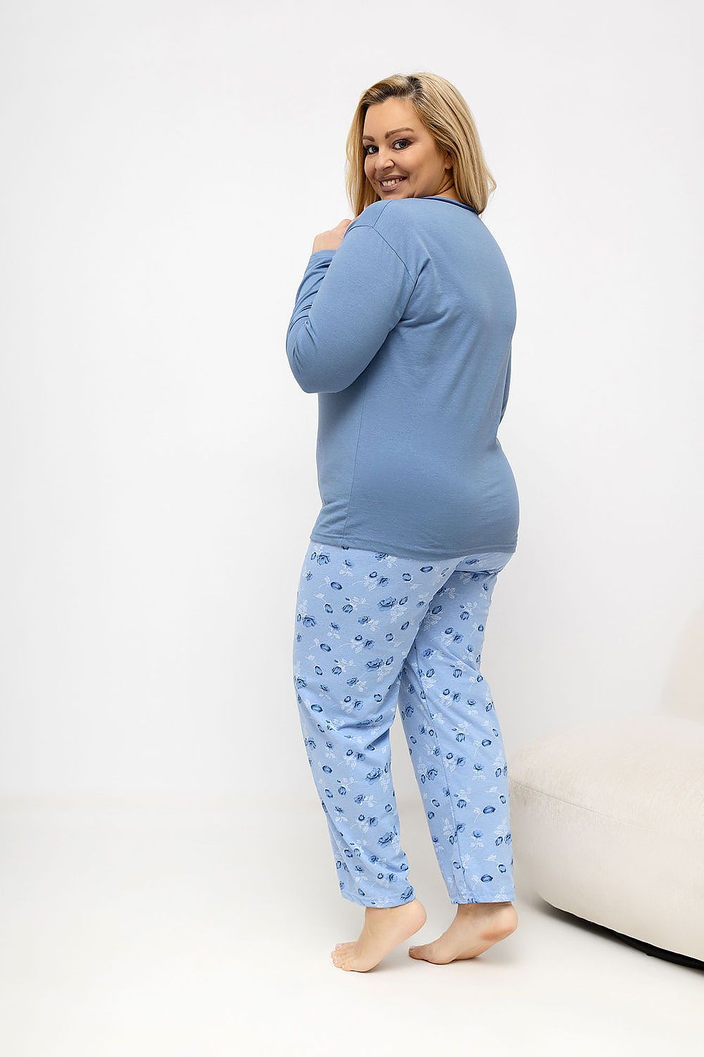 Piżama Damska Plus Size Model DU-PI-FP-510.13 Blue - Forever Pink