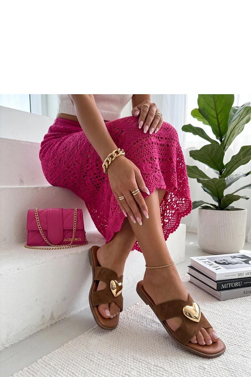 Sandał Klapki Model Lucrezia CD5310-4 Brown Khaki - Solea