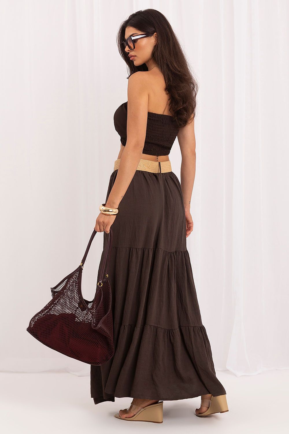 Spódnica Model MO-SD-25013.48 Dark Brown - Italy Moda