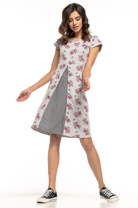 Sukienka Model T263/1 Flowers/Grey/Paski - Tessita