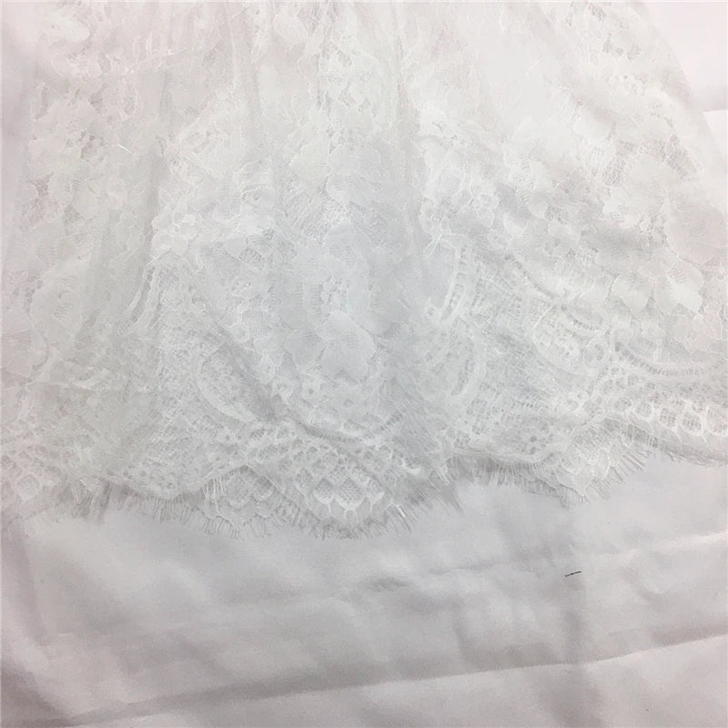 Mini spódnica z tiulu i koronki – transparentna, elegancka, letnia — biała — Spódnice — EldoradoShop