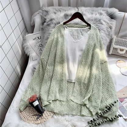 Ażurowy kardigan damski – letni, ochrona UV — Swetry — EldoradoShop