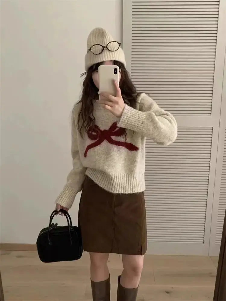 Sweter pullover – okrągły dekolt, długi rękaw — Swetry — EldoradoShop