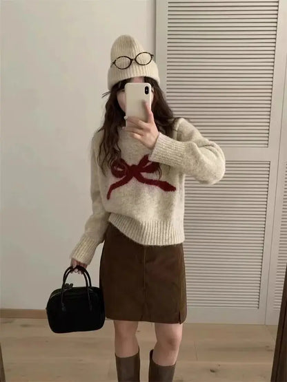 Sweter pullover – okrągły dekolt, długi rękaw — Swetry — EldoradoShop
