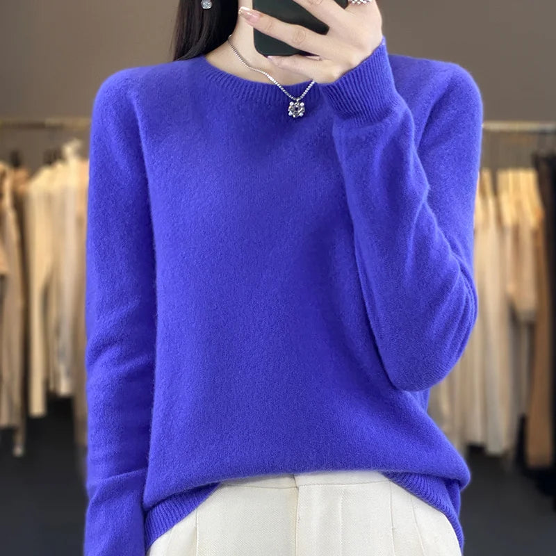 Sweter z wełny merino 100% – kaszmirowy, ciepły