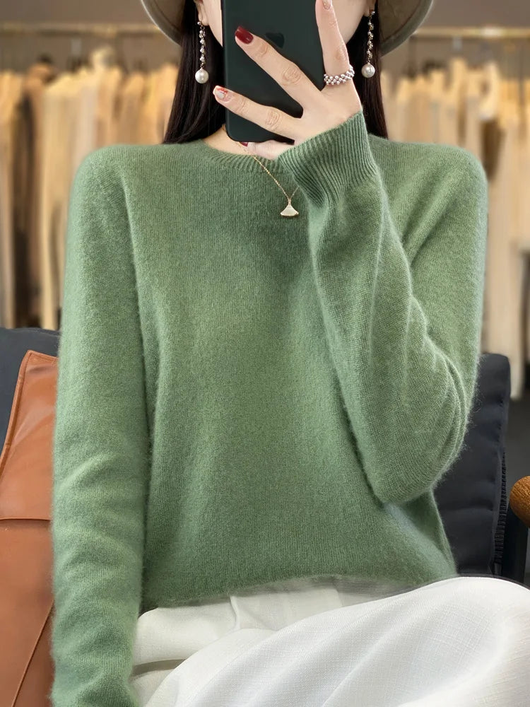 Sweter z wełny merino 100% – kaszmirowy, ciepły