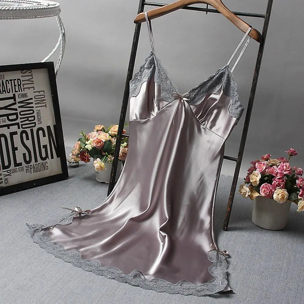Koronkowa koszula nocna – koszula nocna, elegancka, na noc i wesele — czarna — Bielizna nocna — EldoradoShop