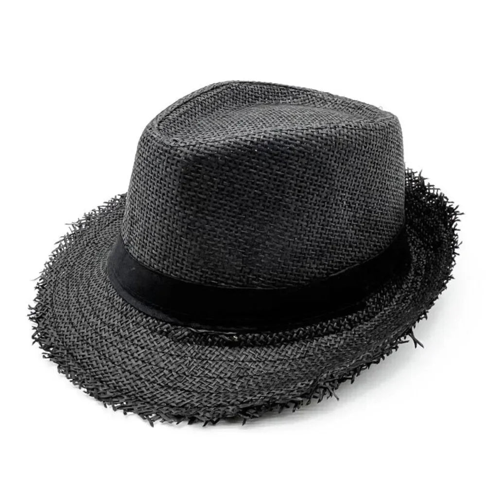 Słomkowy kapelusz kowbojski – unisex, szerokie rondo, UV