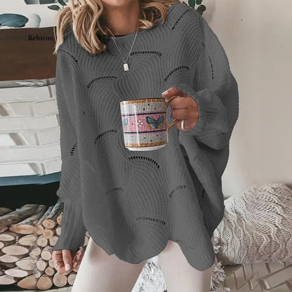 Ażurowy sweter oversize – kobiecy, jesienny — Swetry — EldoradoShop