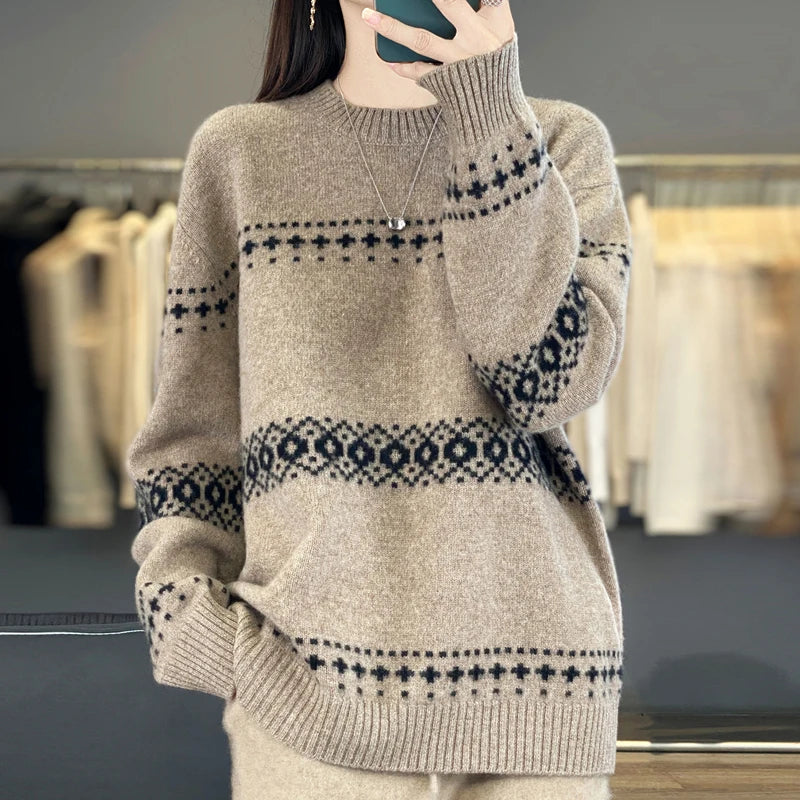 Wełniany sweter oversize – 100% wełna, ciepły — Swetry — EldoradoShop