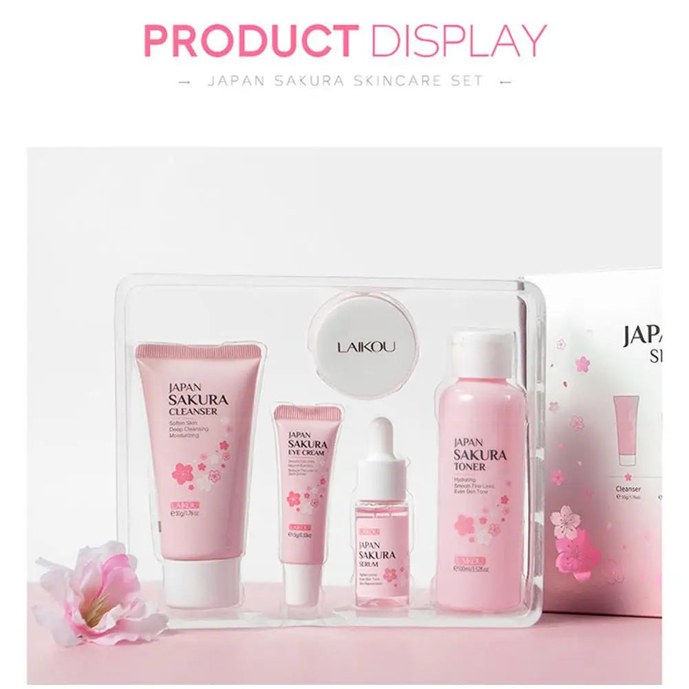 Zestaw do pielęgnacji twarzy Sakura – krem, serum, tonik — Kosmetyki do twarzy — EldoradoShop