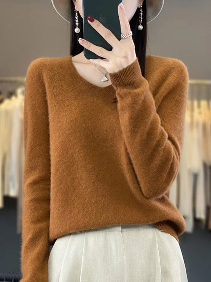 Kaszmirowy sweter merino V-neck – luksusowy