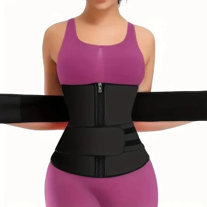 Pas treningowy wyszczuplający – fitness, shapewear, redukcja talii — czerwona — Pasy i gorsety — EldoradoShop
