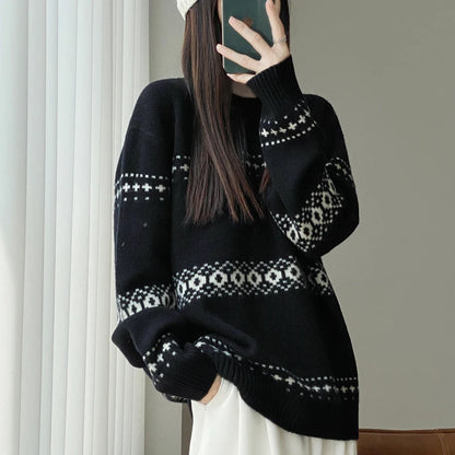 Wełniany sweter oversize – 100% wełna, ciepły — Swetry — EldoradoShop