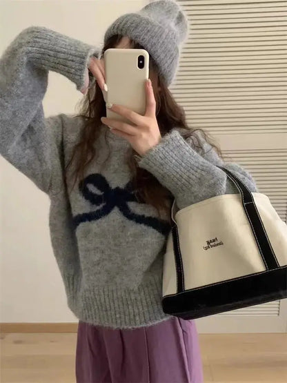 Sweter pullover – okrągły dekolt, długi rękaw — Swetry — EldoradoShop