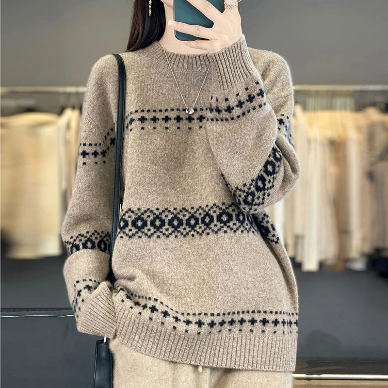 Wełniany sweter oversize – 100% wełna, ciepły — Swetry — EldoradoShop