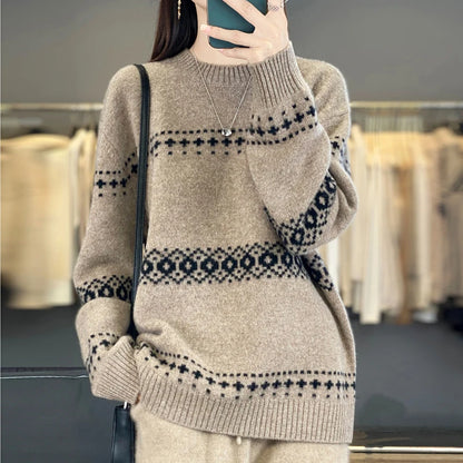 Wełniany sweter oversize – 100% wełna, ciepły — Swetry — EldoradoShop