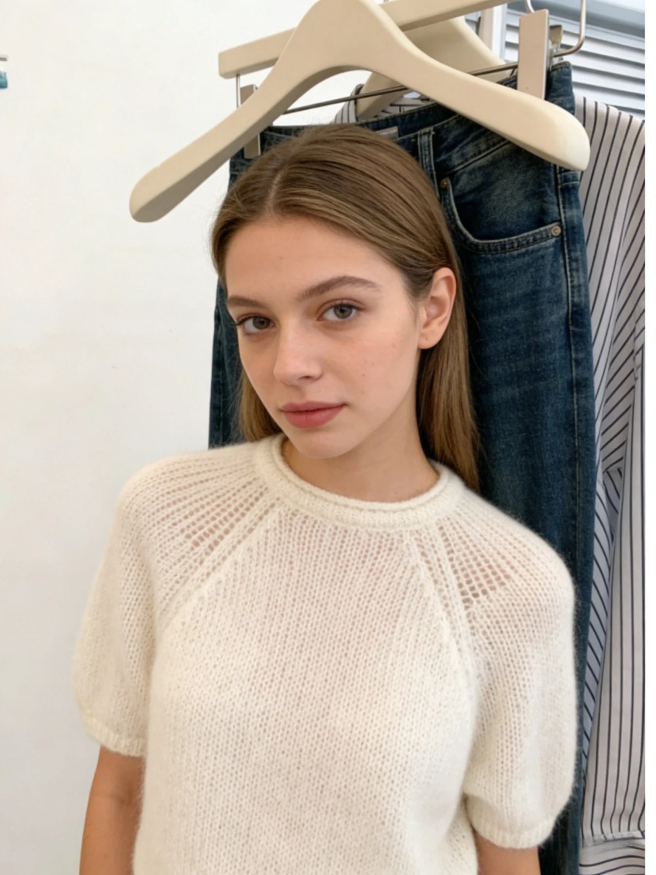 Krótki sweter ażurowy – letni, wiosenny — Swetry — EldoradoShop