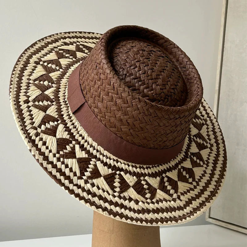 Słomkowy kapelusz damski – oddychający, ażurowy, letni — Nakrycia głowy — EldoradoShop