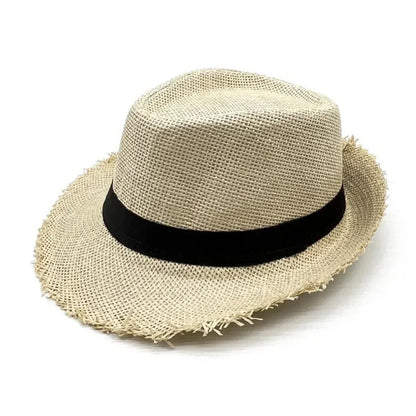 Słomkowy kapelusz kowbojski – unisex, szerokie rondo, UV
