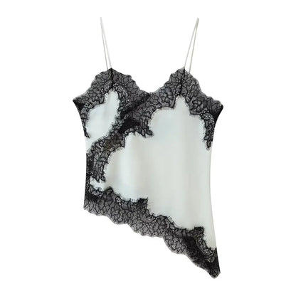 Top koronkowy damski – wielokolorowy, odkryte plecy — Topy — EldoradoShop