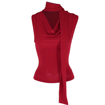 Letni top na ramiączkach – V-neck, elegancki, dopasowany — Topy — EldoradoShop
