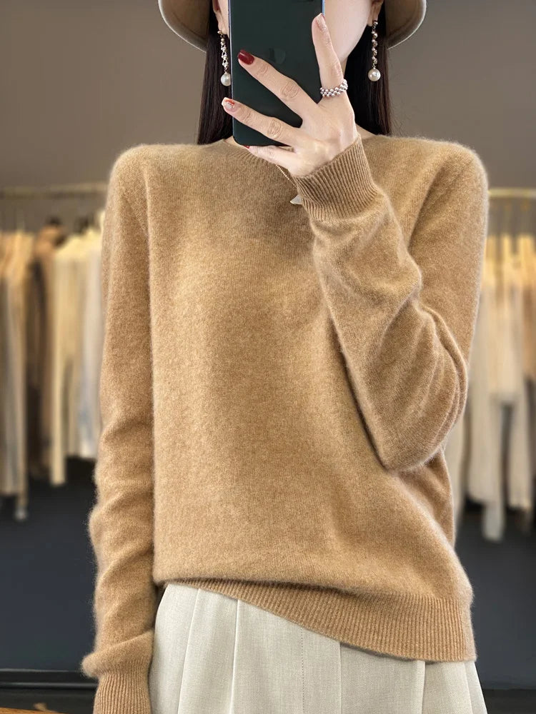 Sweter z wełny merino 100% – kaszmirowy, ciepły