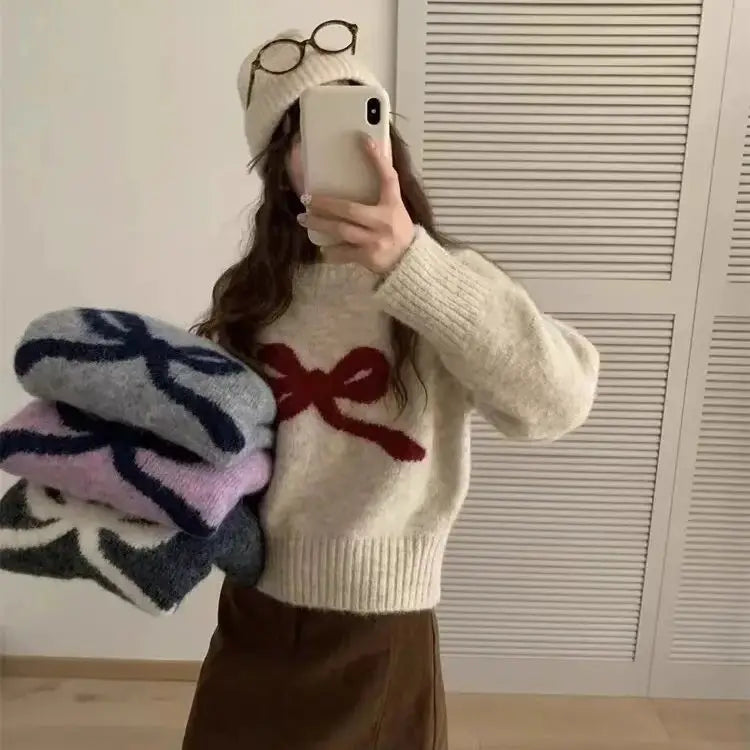 Sweter pullover – okrągły dekolt, długi rękaw — Swetry — EldoradoShop