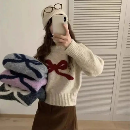 Sweter pullover – okrągły dekolt, długi rękaw — Swetry — EldoradoShop