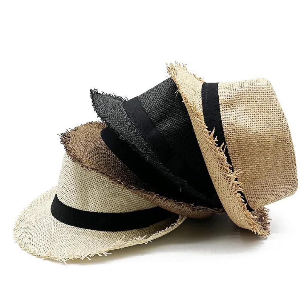Słomkowy kapelusz kowbojski – unisex, szerokie rondo, UV — Nakrycia głowy — EldoradoShop