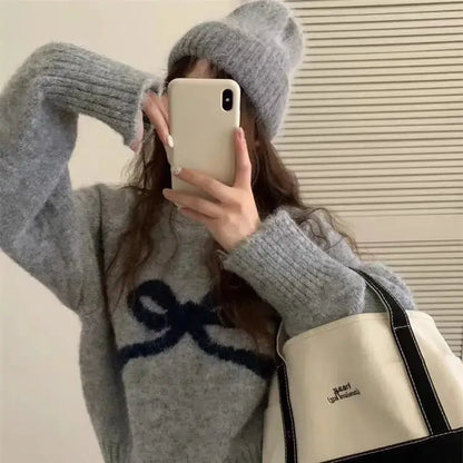Sweter pullover – okrągły dekolt, długi rękaw — Swetry — EldoradoShop