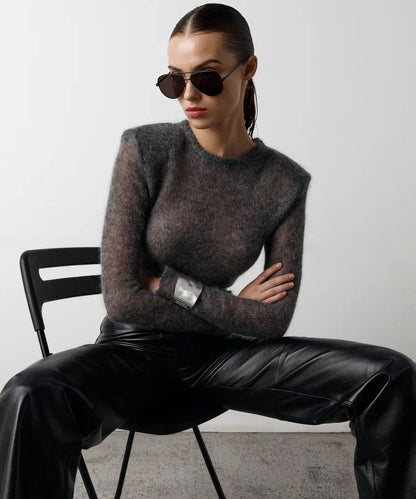 Sweter O-neck knitwear – 2026, kobiecy, miękki — Swetry — EldoradoShop