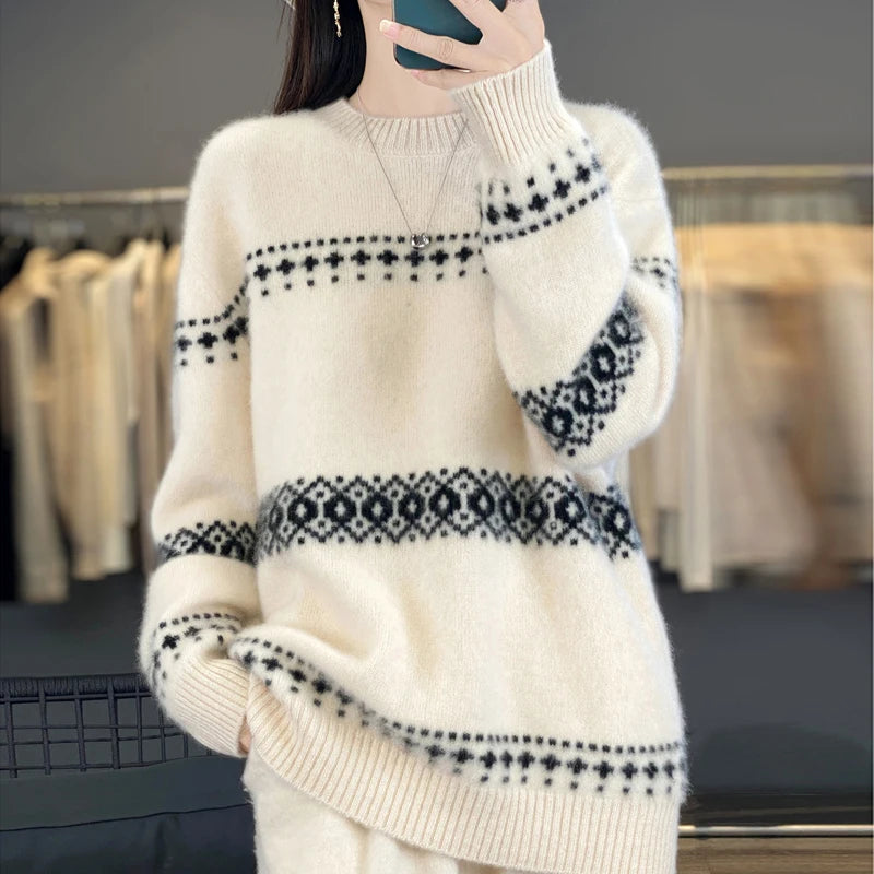 Wełniany sweter oversize – 100% wełna, ciepły — Swetry — EldoradoShop