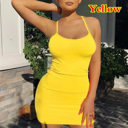 Mini sukienka na ramiączkach – bodycon, letnia, elegancka — Sukienka — EldoradoShop