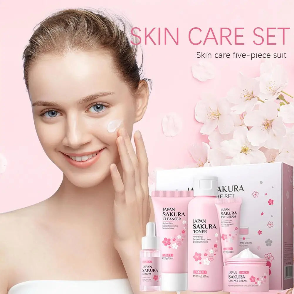 Zestaw do pielęgnacji twarzy Sakura – krem, serum, tonik — Kosmetyki do twarzy — EldoradoShop