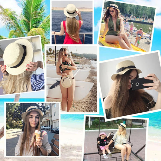 Słomkowy kapelusz damski – panama, kokarda, oddychający